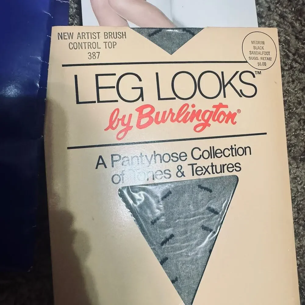 NOS Vintage Hanes Too Pantyhose Lot Sz A/B M White Cream Textured Burlington